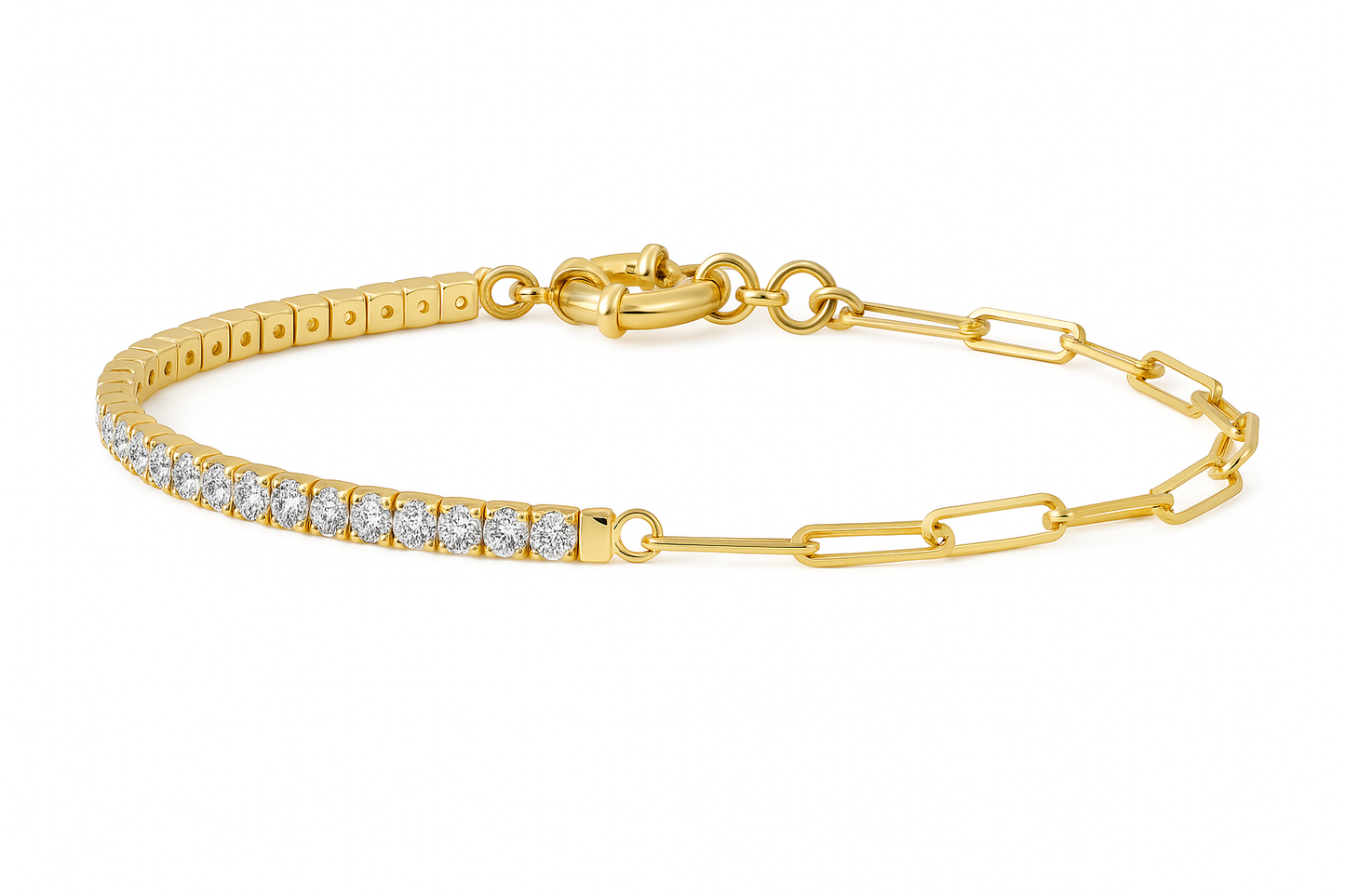 316L Stainless Steel Zircon 18K Gold Plated Inlay Anklet v5