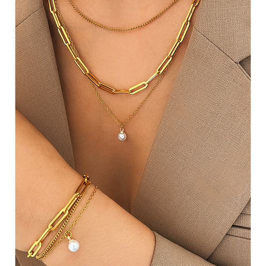 Olivia Pearl Chain Set